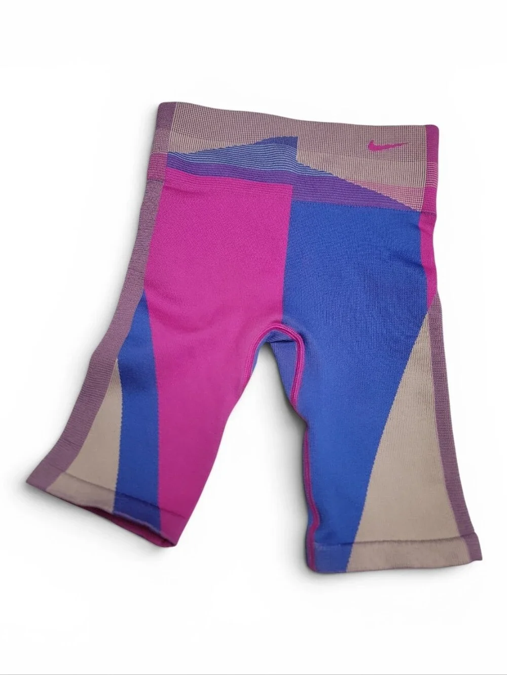 Nike Colorblock High-Rise Bike Shorts - Hot Pink, Lavender & Pale Pink